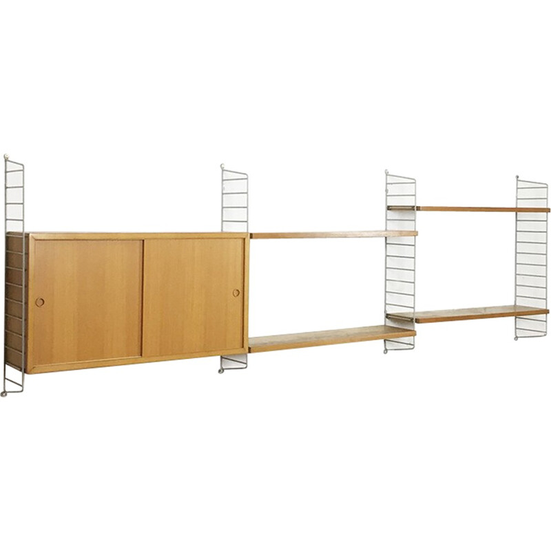 Swedish ash wall unit by Nisse Strinning for String - 1960s