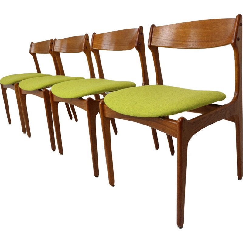 Ensemble de 4 chaises de salle à manger conçues par Erik Buck pour O. D. Mobler - 1960