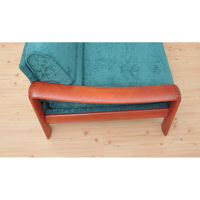 Skandinavisches Vintage-Sofa aus massivem Teakholz mit Polsterung, 1970er Jahre