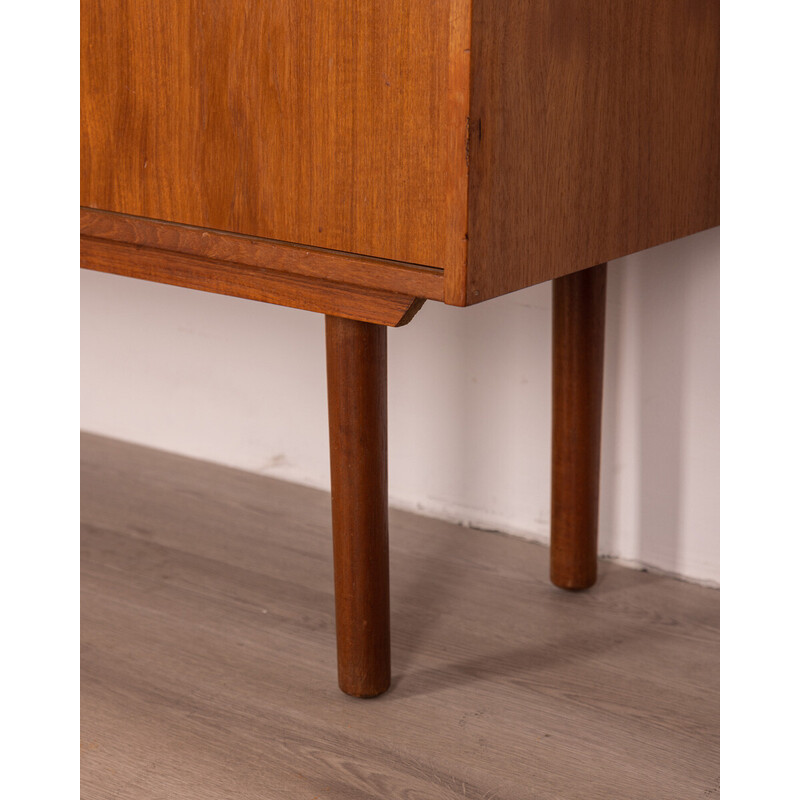 Credenza vintage in legno di teak con due ante scorrevoli, anni '60