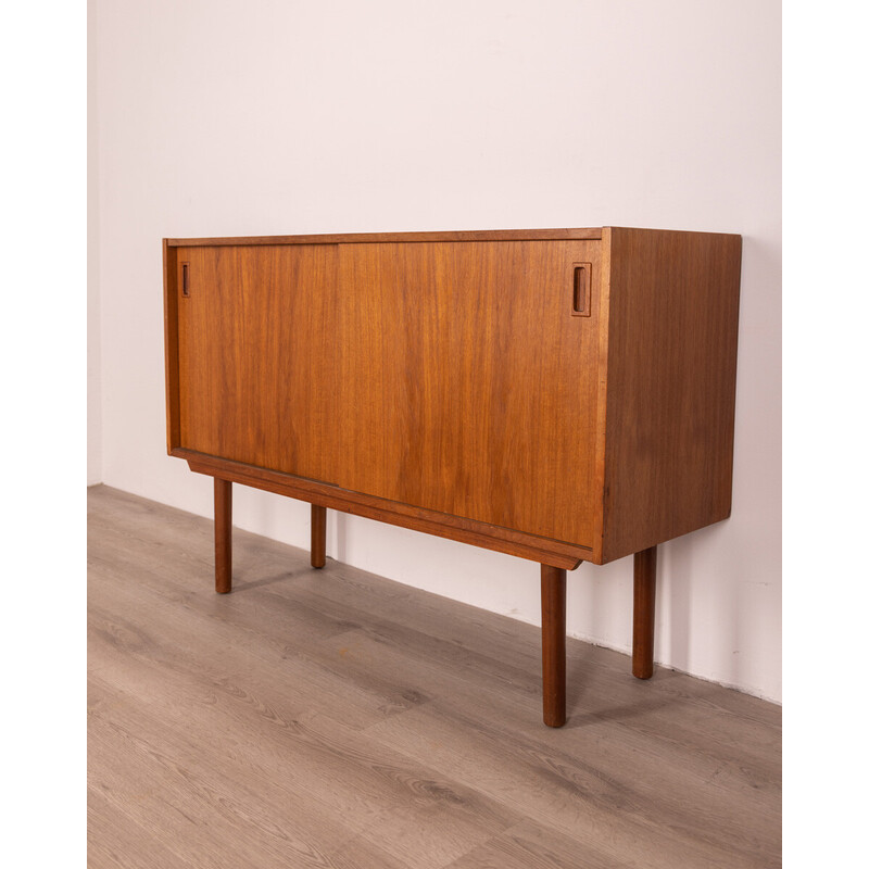 Vintage sideboard in teak wood with two sliding doors, 1960s