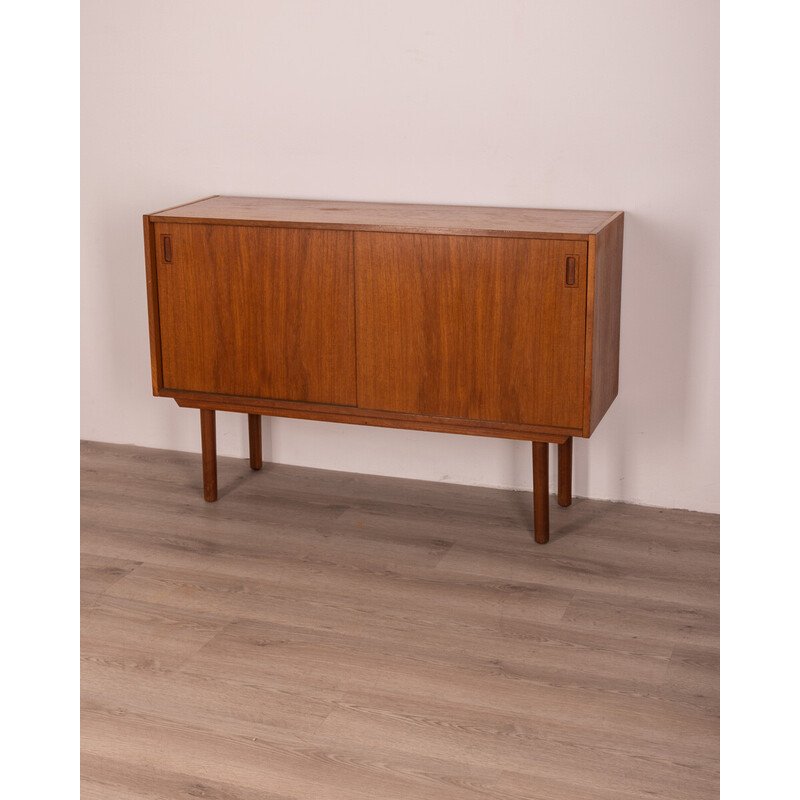 Vintage sideboard in teak wood with two sliding doors, 1960s