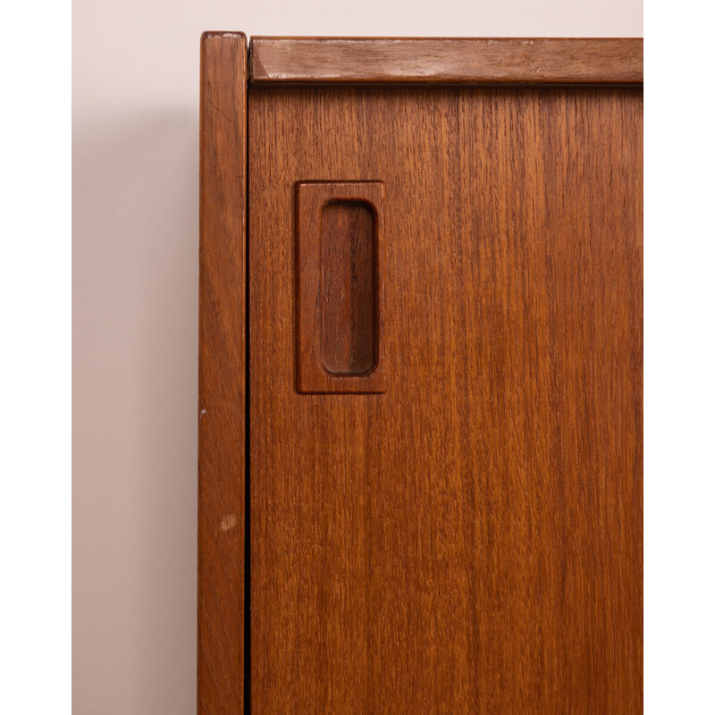 Vintage sideboard in teak wood with two sliding doors, 1960s