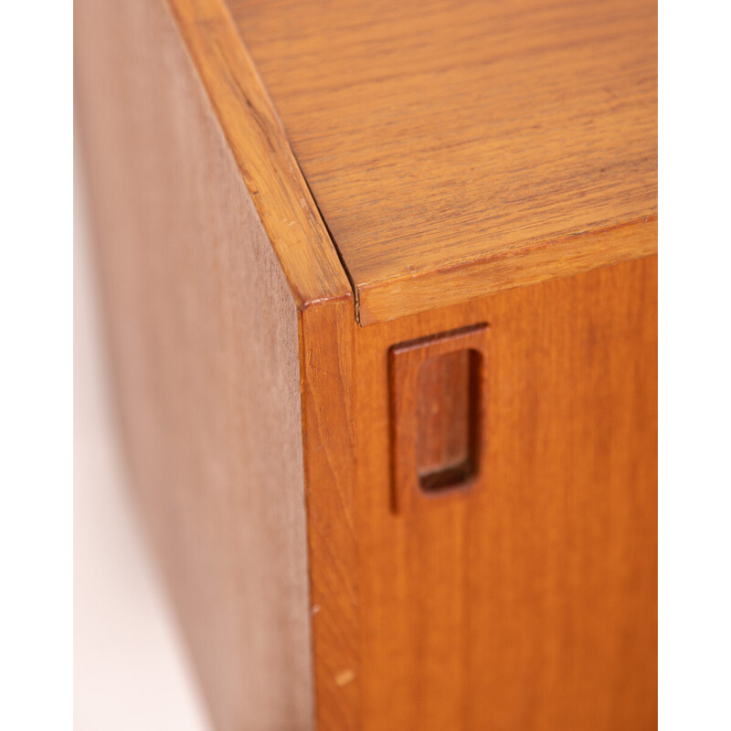 Vintage sideboard in teak wood with two sliding doors, 1960s