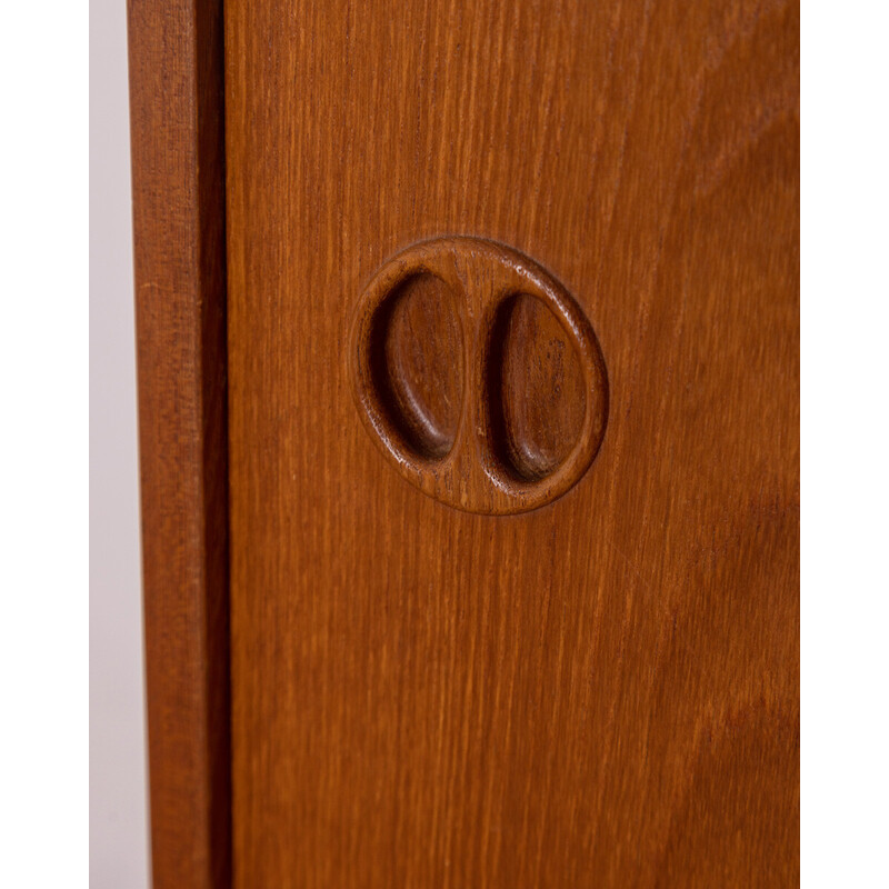 Vintage sideboard in teak wood with three sliding doors, 1960s