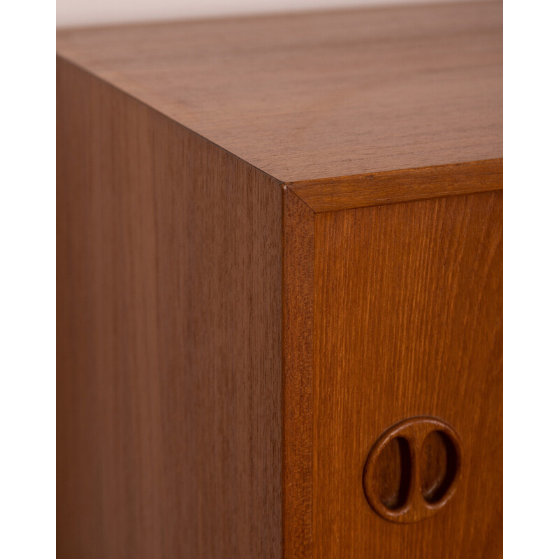 Vintage sideboard in teak wood with three sliding doors, 1960s