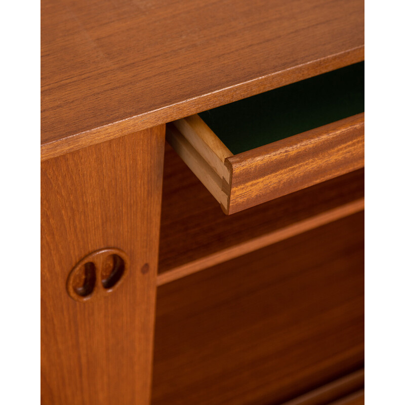 Vintage sideboard in teak wood with three sliding doors, 1960s