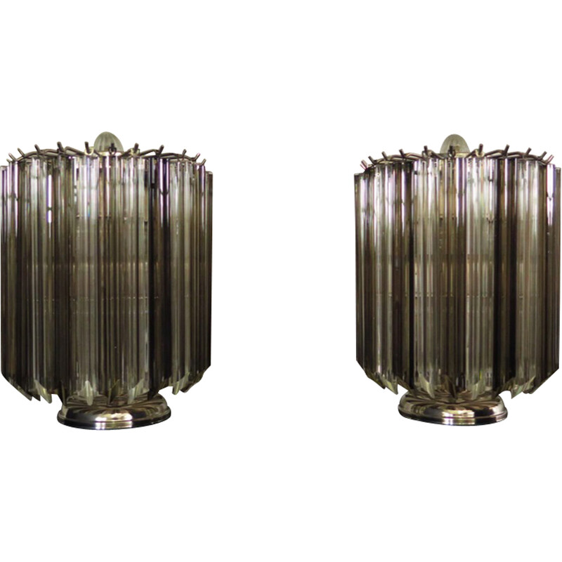 Paar Vintage-Tischlampen Quadriedri