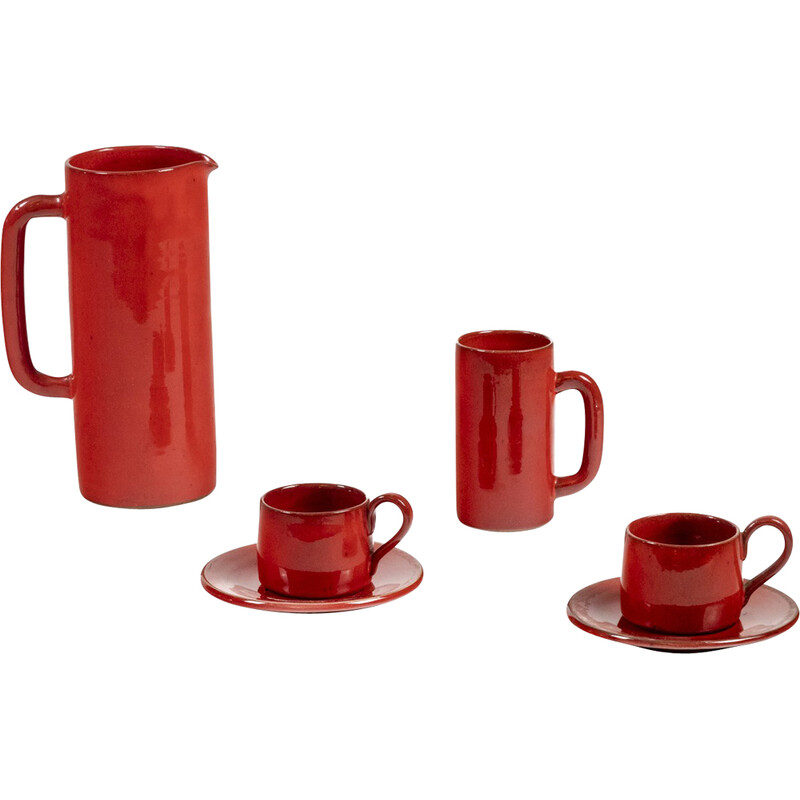 Vintage coffee set by Vallauris, 1970