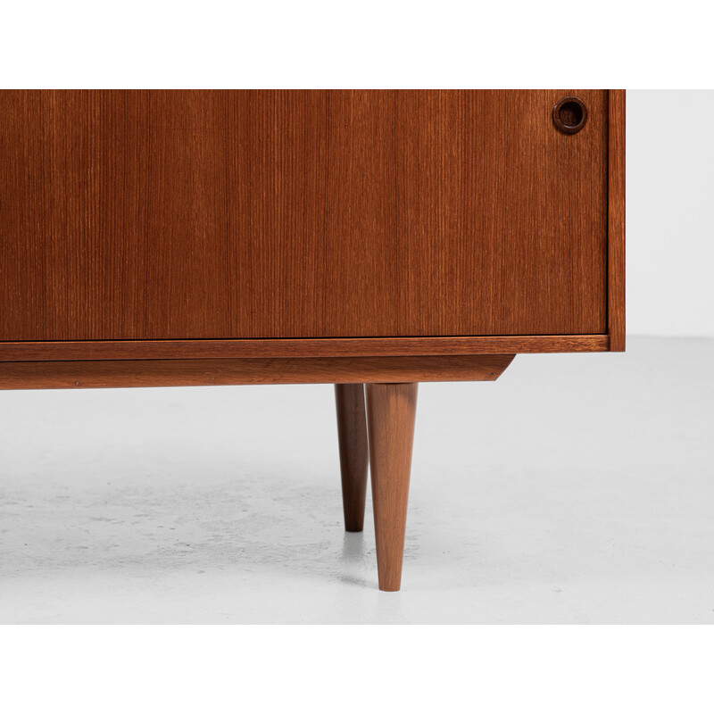 Credenza di metà secolo in teak con 2 ante scorrevoli, Germania 1960