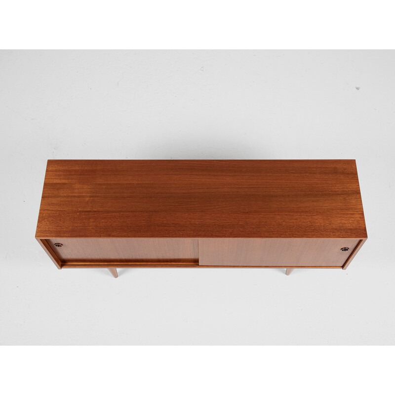 Credenza di metà secolo in teak con 2 ante scorrevoli, Germania 1960