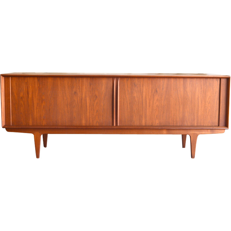 Vintage teak sideboard with tambour doors by Bernhard Pedersen and Son