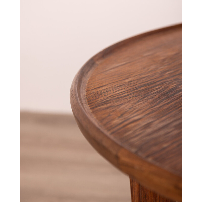 Vintage round side table in rosewood by Tove and Edvard Kindt-Larsen, 1950s