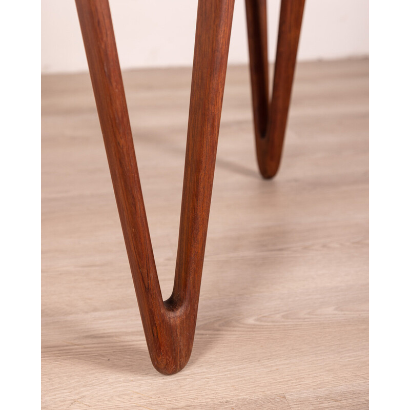 Vintage round side table in rosewood by Tove and Edvard Kindt-Larsen, 1950s