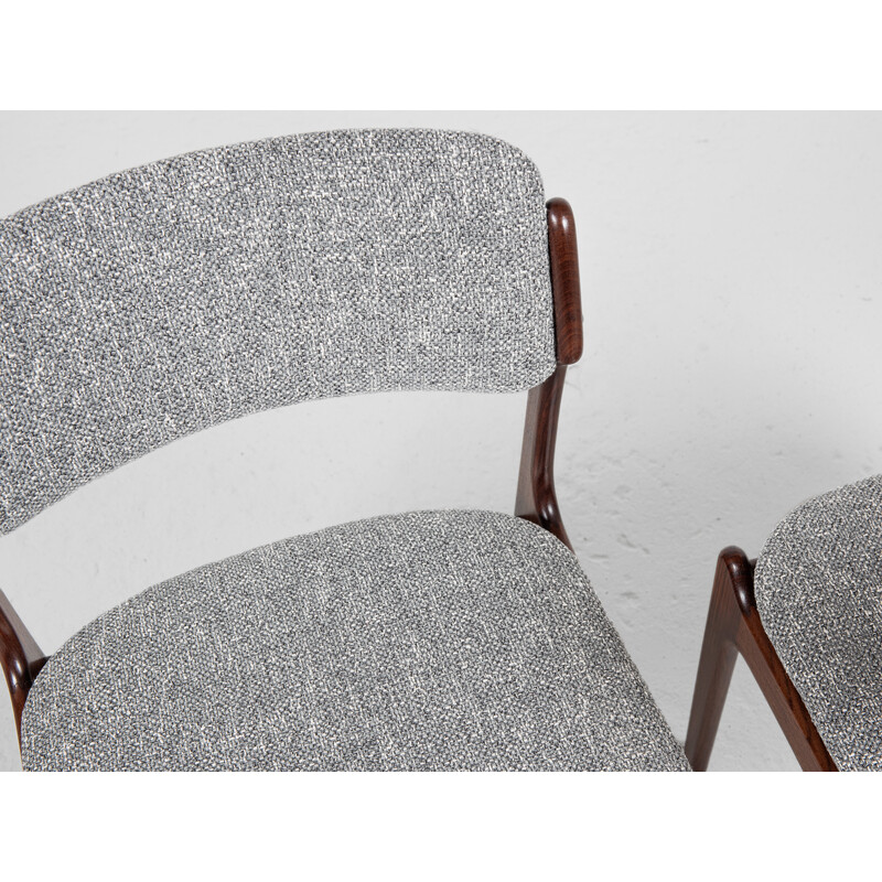 Set of 6 vintage dining chairs in rosewood by Erik Buch for Oddense Maskinsnedkeri, 1960s