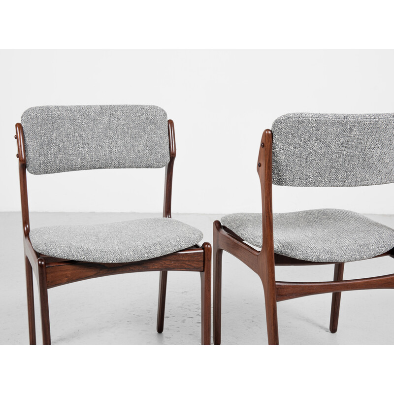 Set of 6 vintage dining chairs in rosewood by Erik Buch for Oddense Maskinsnedkeri, 1960s