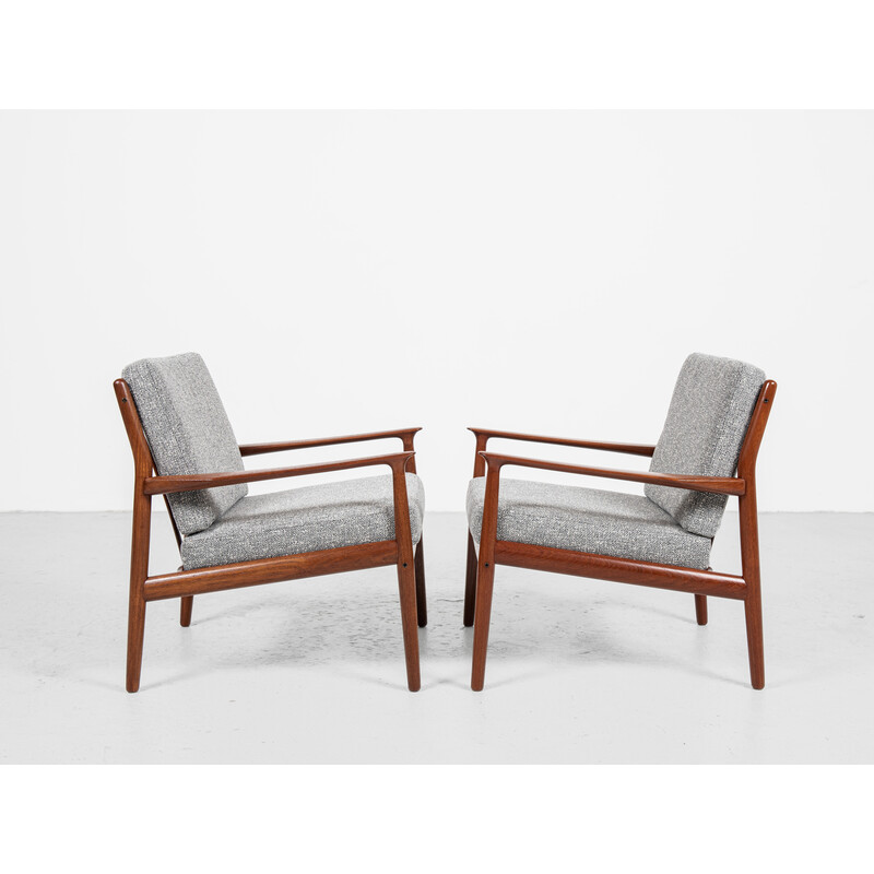 Paire de fauteuils danois vintage en teck par Svend Aage Eriksen pour Glostrup, 1960