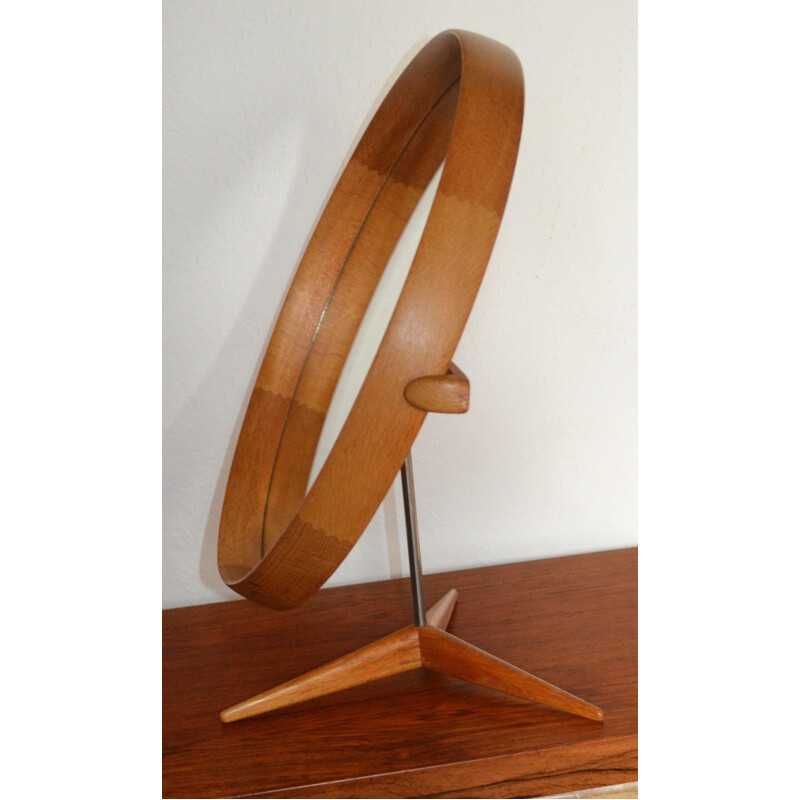 Wooden framed table mirror by Uno & Osten Kristiansson for Luxus - 1960s