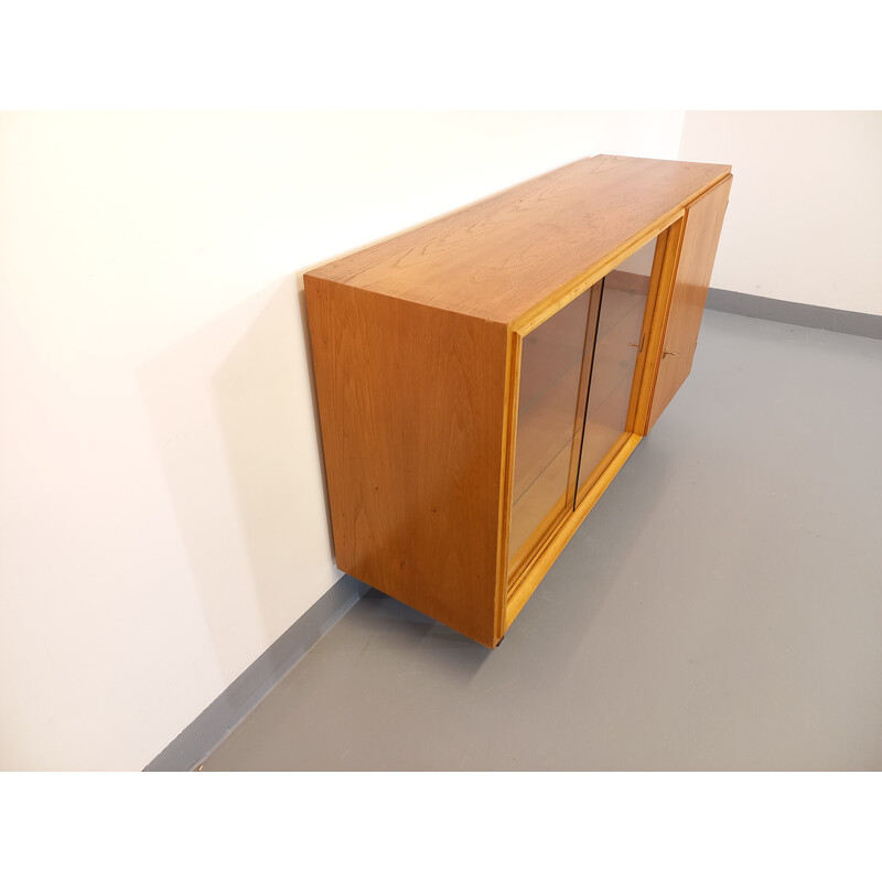 Credenza modernista vintage con 2 ante scorrevoli in vetro, 1960