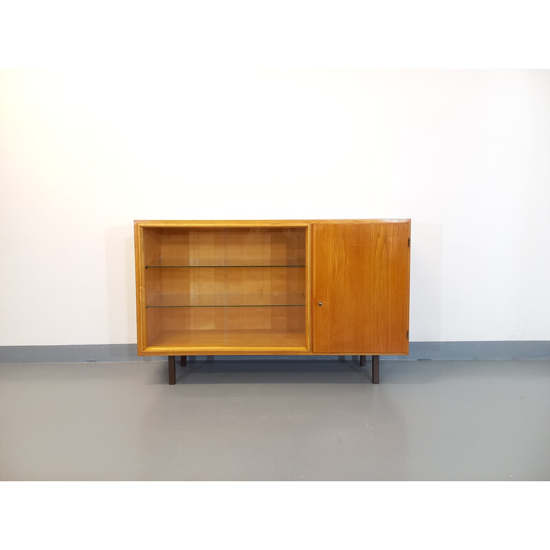 Credenza modernista vintage con 2 ante scorrevoli in vetro, 1960