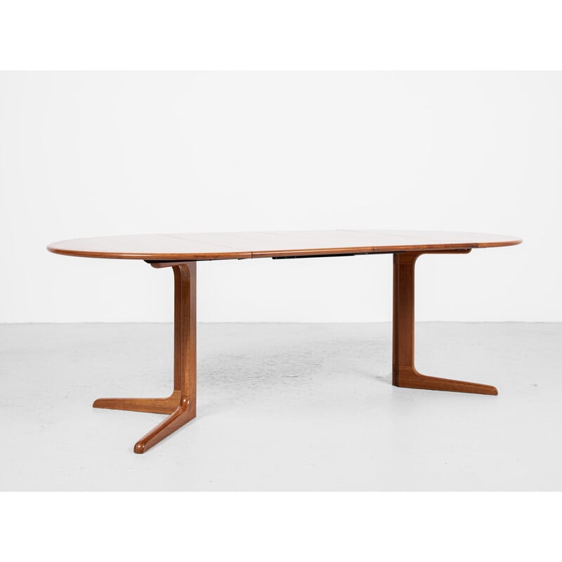 Mid century Danish extendable round dining table in teak by Silkeborg, 1960s