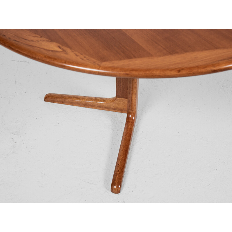 Mid century Danish extendable round dining table in teak by Silkeborg, 1960s