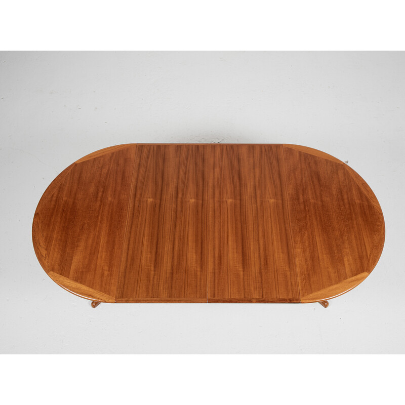 Mid century Deense uitschuifbare ronde eettafel in teak van Silkeborg, 1960