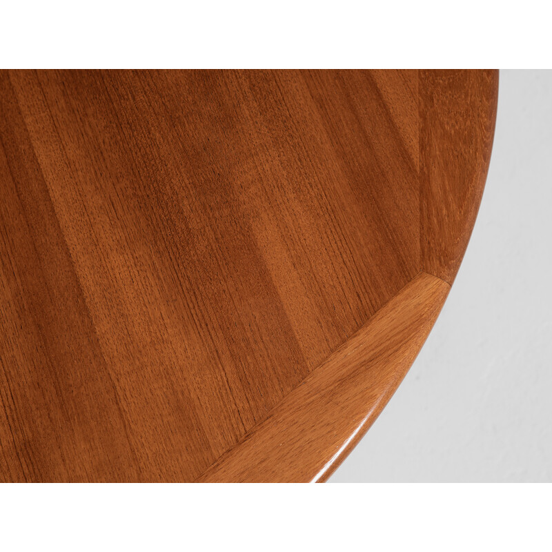 Mid century Danish extendable round dining table in teak by Silkeborg, 1960s