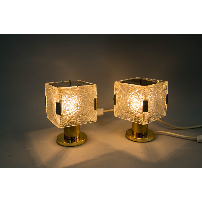 Pair of vintage table lamps by Kamenicky Senov, 1970s