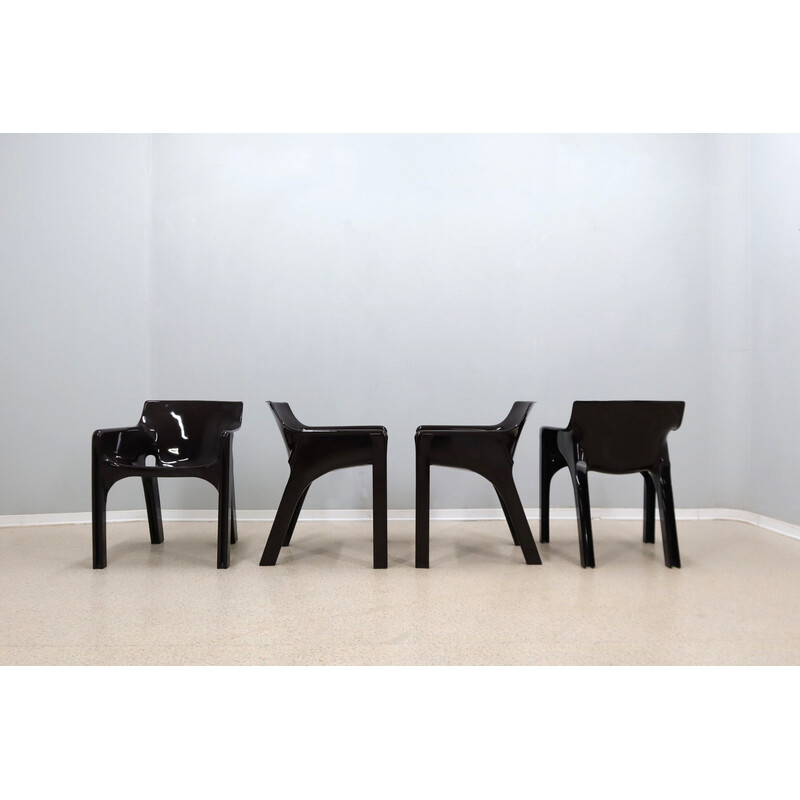 Set of 4 vintage armchairs by Vico Magistretti for Artemide, 1960s
