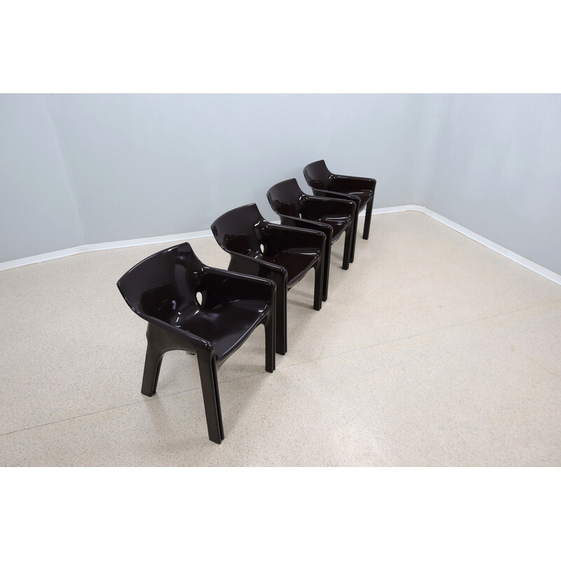 Set of 4 vintage armchairs by Vico Magistretti for Artemide, 1960s
