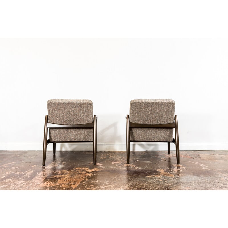 Pair of vintage Gfm-64 armchairs by Edmund Homa, Poland 1960s