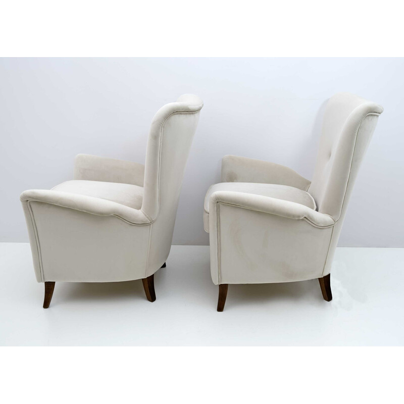 Pair of vintage Art Dèco Italian armchairs by Gio Ponti for Hotel Bristol Merano, Italy 1950s