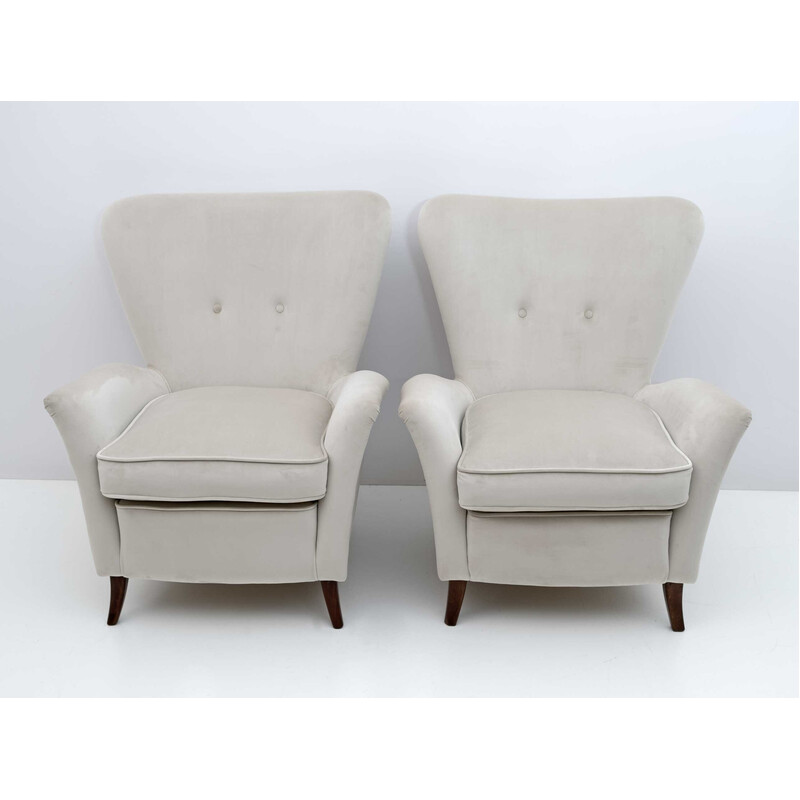 Pair of vintage Art Dèco Italian armchairs by Gio Ponti for Hotel Bristol Merano, Italy 1950s