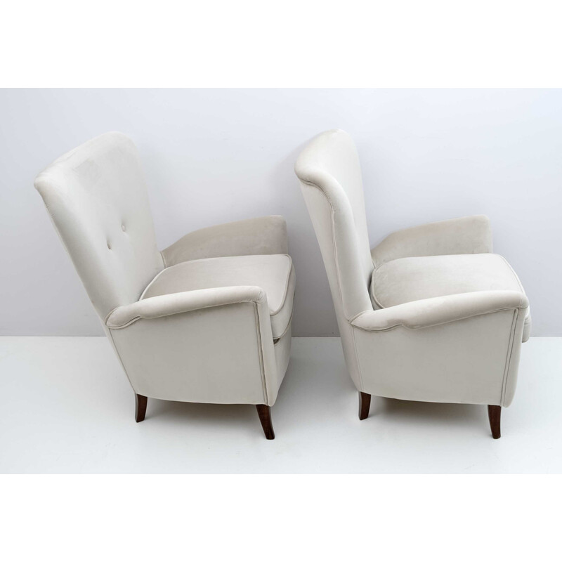 Par de poltronas Art Dèco vintage italianas de Gio Ponti para o Hotel Bristol Merano, Itália 1950