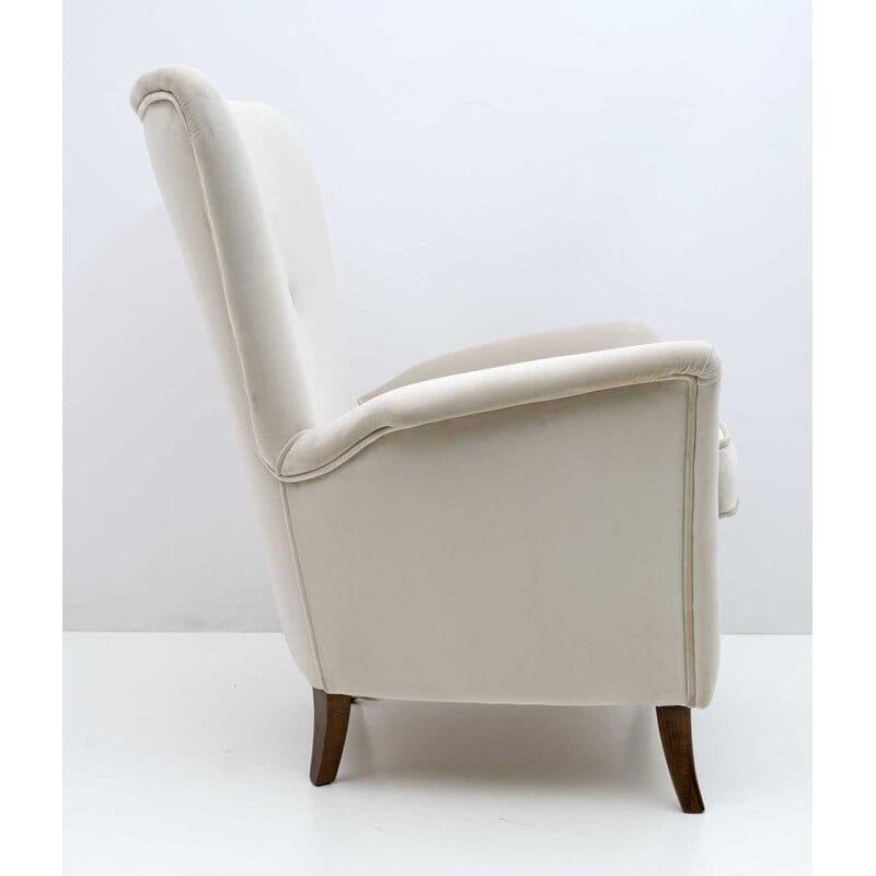 Pair of vintage Art Dèco Italian armchairs by Gio Ponti for Hotel Bristol Merano, Italy 1950s