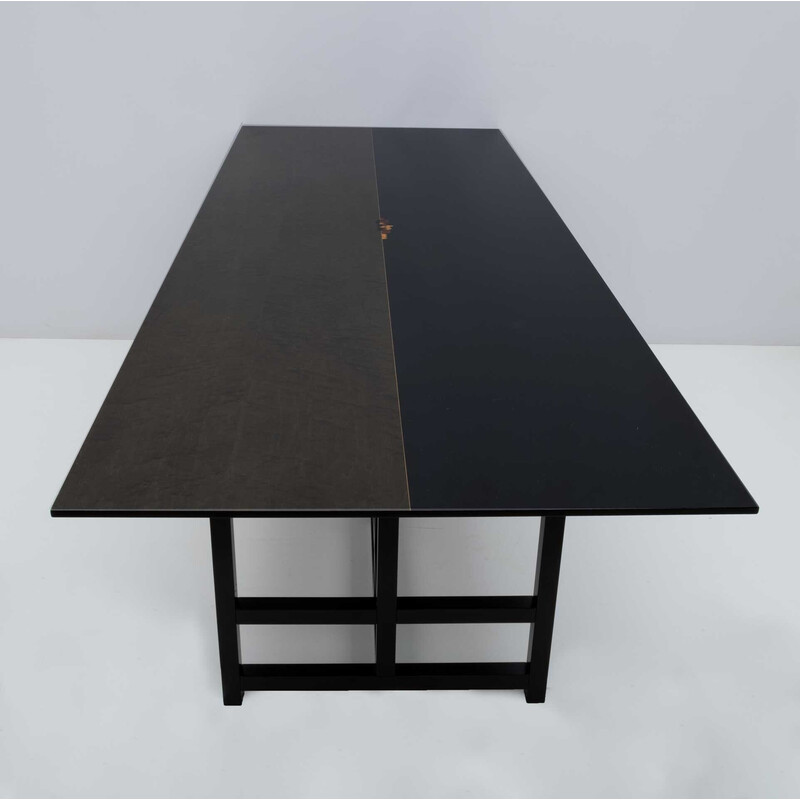 Vintage Arts and Crafts lacquer dining table, 1970s