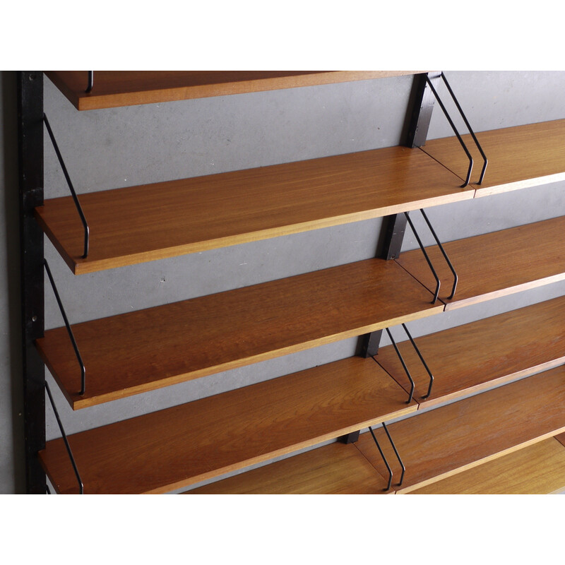 Vintage teak wall shelving system by Poul Cadovius, 1960s