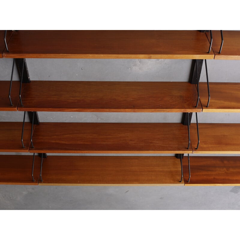 Vintage teak wall shelving system by Poul Cadovius, 1960s
