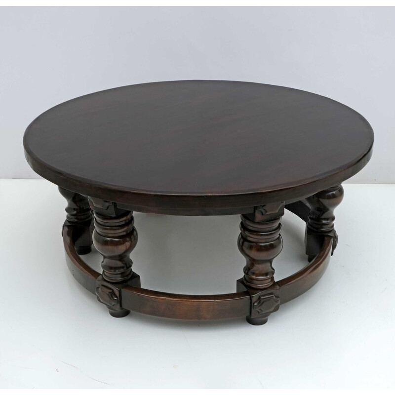 Mod century walnut round coffee table