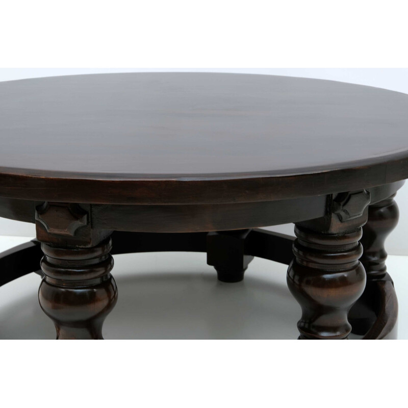 Mod century walnut round coffee table