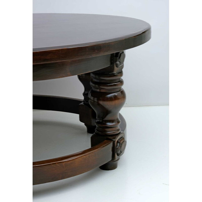 Mod century walnut round coffee table