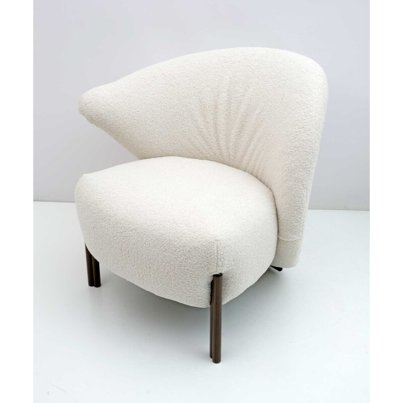 Fauteuil bouclé italien vintage, 1980