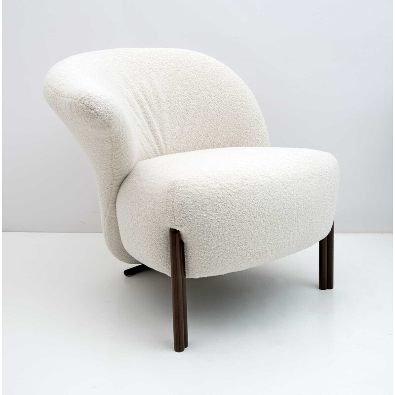 Fauteuil bouclé italien vintage, 1980