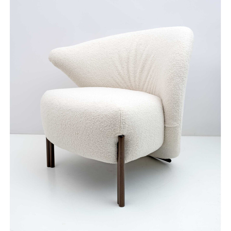 Vintage Italiaanse bouclè fauteuil, 1980