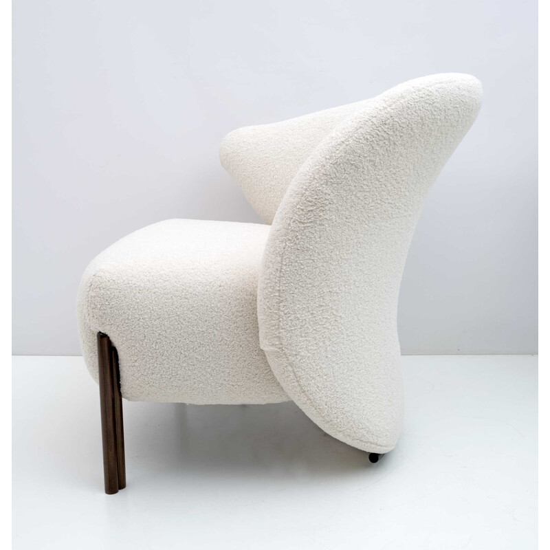 Fauteuil bouclé italien vintage, 1980