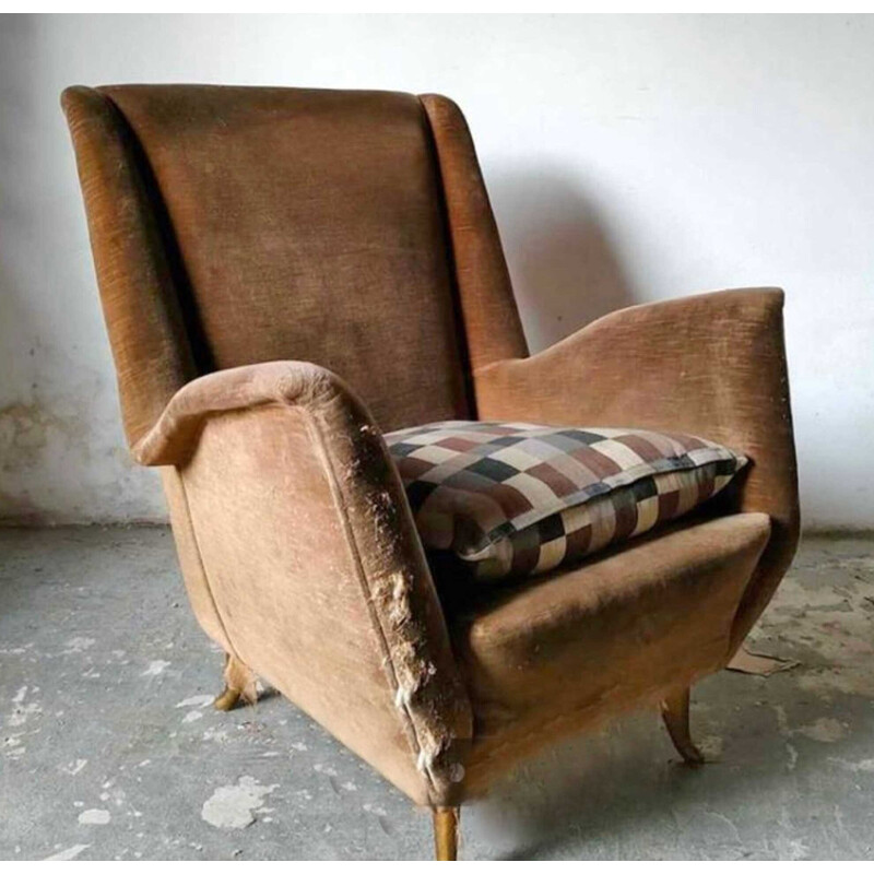 Cadeira de braços italiana de meados do século por Gio Ponti para Isa Bergamo, 1950s