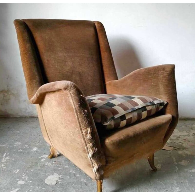 Midden-eeuwse Italiaanse fauteuil van Gio Ponti voor Isa Bergamo, 1950