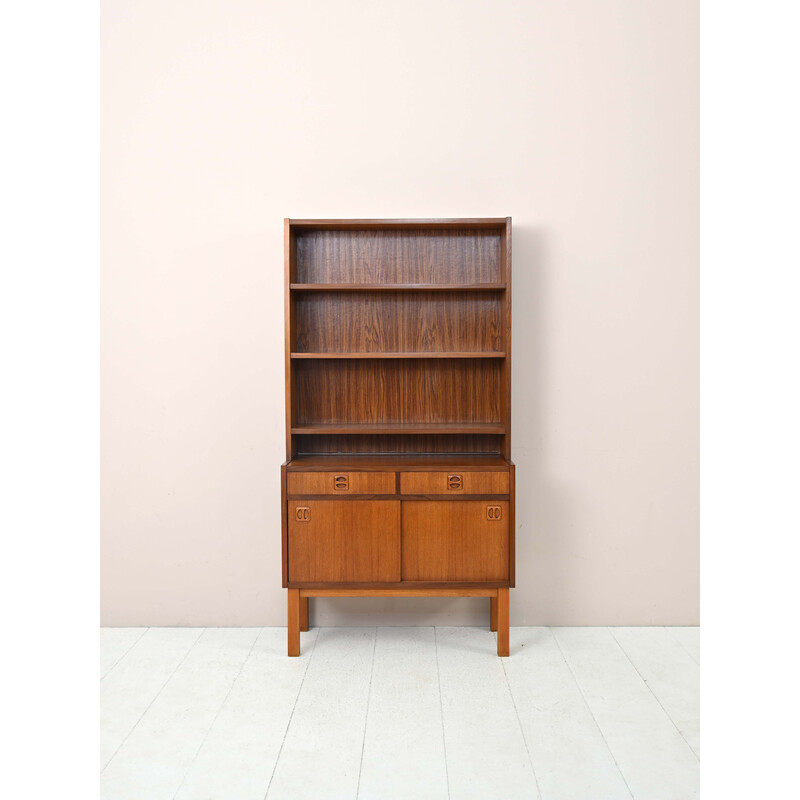 Vintage bookcase with drawers and sliding doors, 1960s
