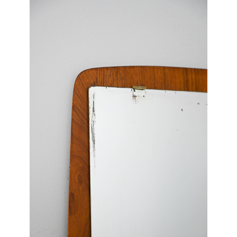 Vintage Scandinavian mirror with teak frame, 1960